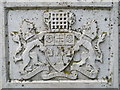 Arms of the former Metropolitan Borough of Westminster on the drinking fountain, Violet Hill Gardens