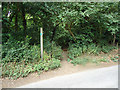 Footpath entrance, near Freston Church