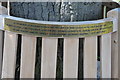 Names on a memorial seat, Holberrow Green