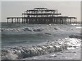 TQ3003 : Brighton: big waves surround the West Pier by Chris Downer