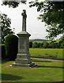 War memorial with fields, at Glenkindie