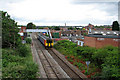 Train approaching Bobbers Mill Bridge