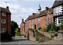 SO7993 : Pound Street and the old school in Claverley, Shropshire by Roger  D Kidd