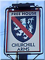 Sign for the Churchill Arms