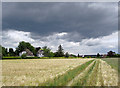 Footpath across farm land near Claverley, Shropshire