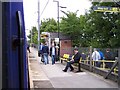 Waiting the all clear at Newton-Le-Willows station