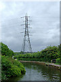 Canal and pylon near Milton, Stoke-on-trent