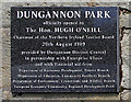 Plaque, Dungannon Park