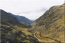 SH6455 : Looking down the Llanberis Pass by Nigel Brown