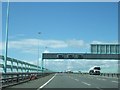 ST5385 : Gantry over M4 crossing the Severn Estuary by David Smith