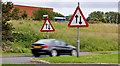 "Two-way traffic ahead" signs, Carrickfergus