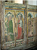 TM3973 : St Andrew's church in Bramfield - rood screen detail by Evelyn Simak