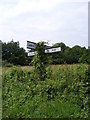 TM4465 : Roadsign on Onners Lane at Potter's Street by Geographer
