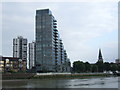 TQ2677 : Flats on the river at Battersea by Malc McDonald