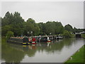 Canal boats moored just above the Caen Hill flight