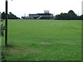 TQ2290 : Sports field and pavilion near Mill Hill by Malc McDonald