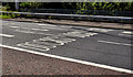 J3477 : Lane markings, Fortwilliam roundabout, Belfast by Albert Bridge