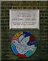 Mosaic dove of peace, St Mellitus Church, London N4