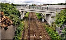 J3477 : Railway bridge, Fortwilliam, Belfast by Albert Bridge