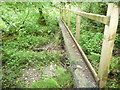 Wooden bridge across a stream valley