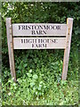 TM4062 : Friston Moor Barn & High House Farm signs by Geographer