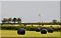 SS2514 : North Cornwall : Field & Wind Turbine by Lewis Clarke