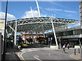 Covered forecourt at Woking station