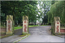 SD9108 : The gates of Royton Cemetery by Bill Boaden