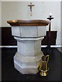 The 18th century font in the church of St. Peter and St. Paul, Teston