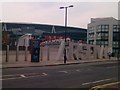 The Emirates Stadium and Arsenal street art, Drayton Park N5