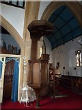 SU3535 : St Peter New Church, Stockbridge: pulpit by Basher Eyre