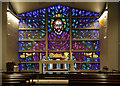 Stained glass window in Buckfast Abbey