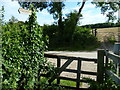 Bridleway reaches road at Offham