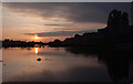 SS8876 : Ewenny River and Ogmore Castle at sunrise by Mick Lobb