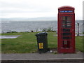 Portmahomack: phone box by the sea