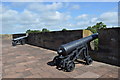 NY3956 : Carlisle Castle - Cannons by Ashley Dace