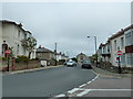 Looking down Victoria Street towards a church