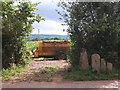 Muck spreading trailer in a field