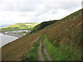 SN5883 : The Ceredigion Coast Path approaching Clarach Bay by David Purchase