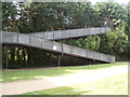 Cwmbran Boating Lake side of a railway footbridge