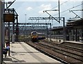 SE2933 : Train arriving, Leeds station by Derek Harper