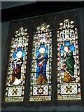 SU3737 : St Nicholas, Leckford: stained glass window above the altar by Basher Eyre