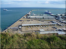 TR3342 : Dover Harbour from Langdon Cliffs by Marathon