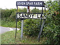 Sandy Lane & Seven Stars Farm signs