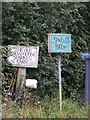 TM2261 : Sparks Barn, Sparks Farm & Old Swan House signs by Geographer