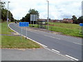 Bus shelter at the SW edge of Bronllys