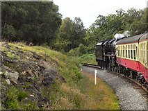 SE8498 : North Yorkshire Moors Railway, Goathland Summit by David Dixon