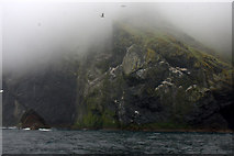 NA1505 : West side of Boreray, St Kilda, in the mist by Mike Pennington
