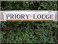 Priory Lodge sign