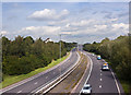 The A557 from the Bridge at Halton